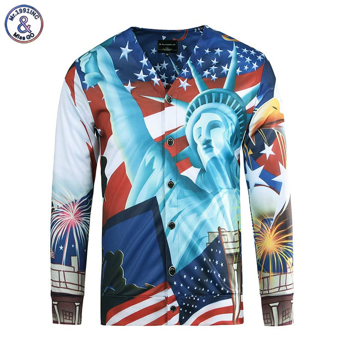 USA Long Sleeve V-Neck Liberty Shirt