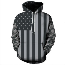 USA Grey Flag Hoodie