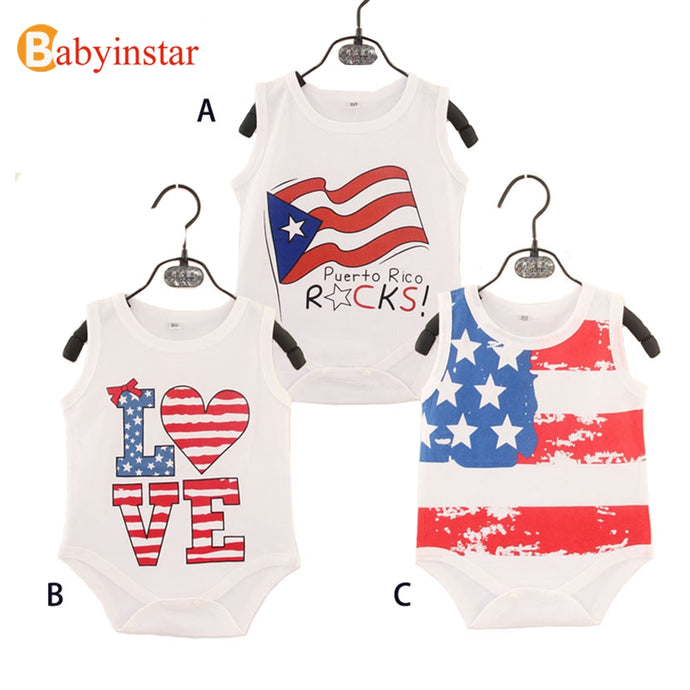 Babyinstar America Flag Pattern Bodysuit